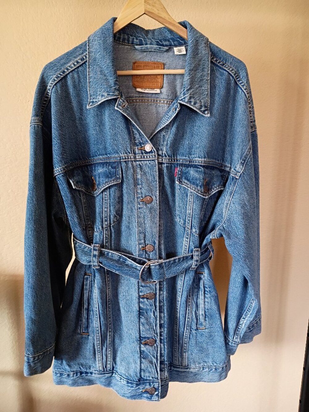 NWOT Levi's Oversized Belted Dolman Trucker Denim Jacket XL